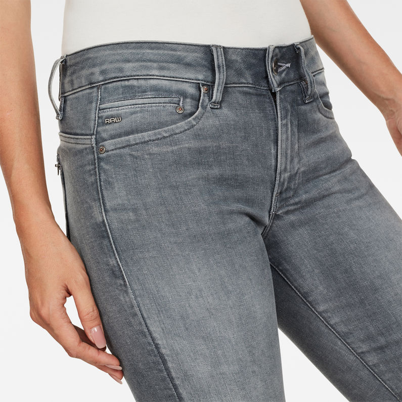 G-Star RAW® Midge Zip Mid Waist Skinny Jeans Grau
