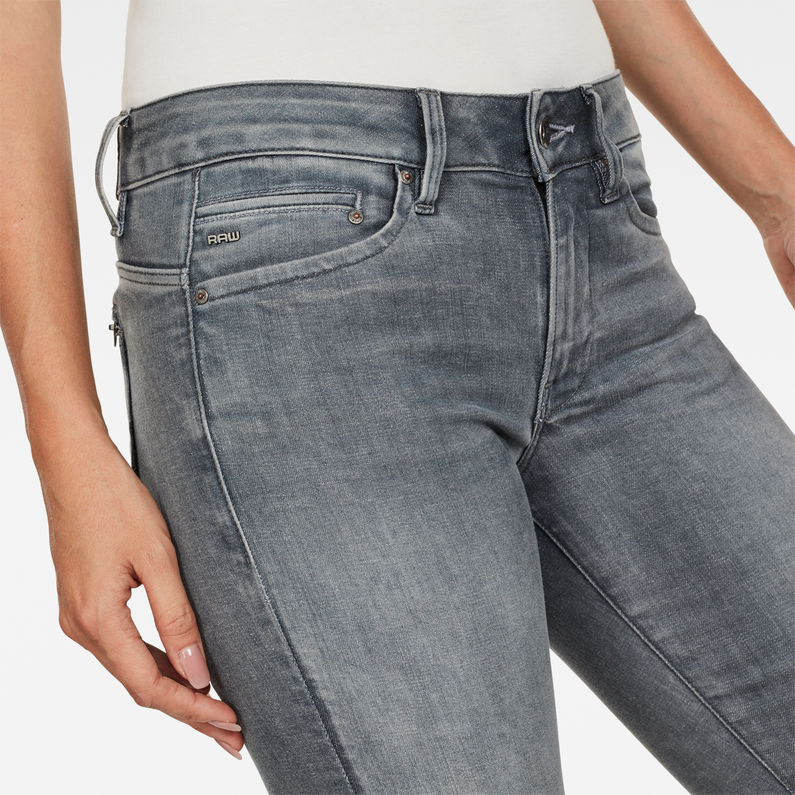 G-Star RAW® Midge Zip Mid Waist Skinny Color Jeans Grau