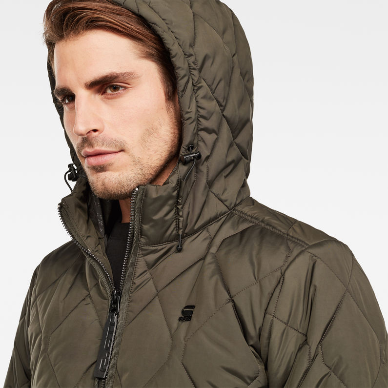 G-STAR® Whistler Meefic Hooded Quilted Bomber Grau detail shot