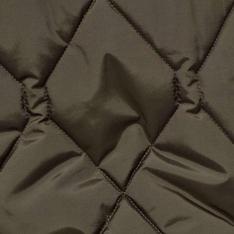 G-STAR® Whistler Meefic Hooded Quilted Bomber Grau fabric shot
