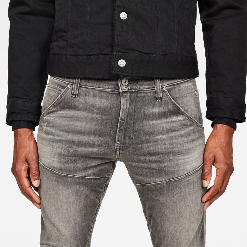 G-Star RAW® 5621 G-Star Elwood 3D Zip Knee Skinny Jeans Grau