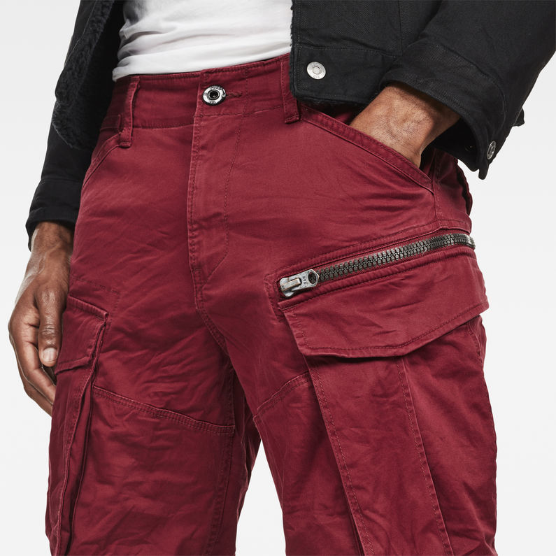 G-STAR® Rovic Zip 3D Straight Tapered Pants Rood detail shot