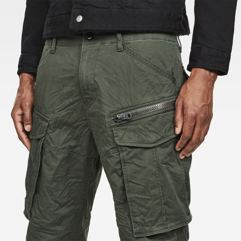 G-Star RAW® Rovic Zip 3D Straight Tapered Pants Green detail shot