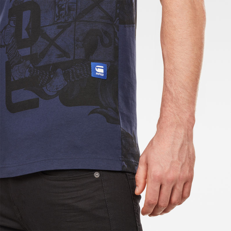 G-Star RAW® Graphic 1 T-Shirt Dark blue detail shot