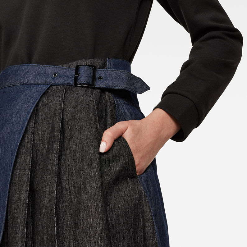 G-Star RAW® 5621 Wrap Pleated Knee Length Skirt ダークブルー