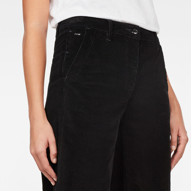 G-Star RAW® Bronson High Wide Leg Chino Schwarz detail shot