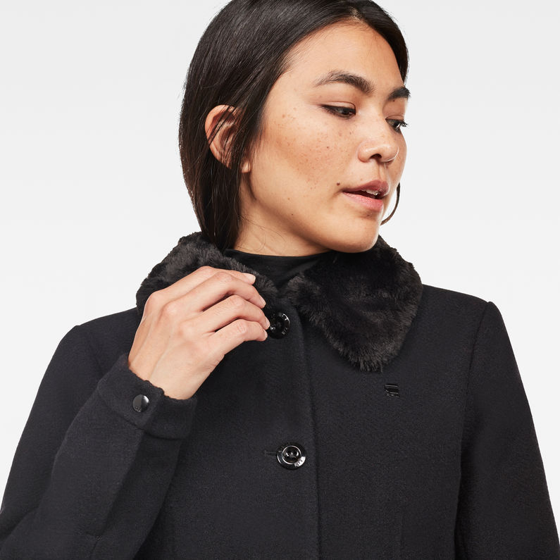 G-Star RAW® Minor Teddy Wool Classic Jacket Schwarz detail shot