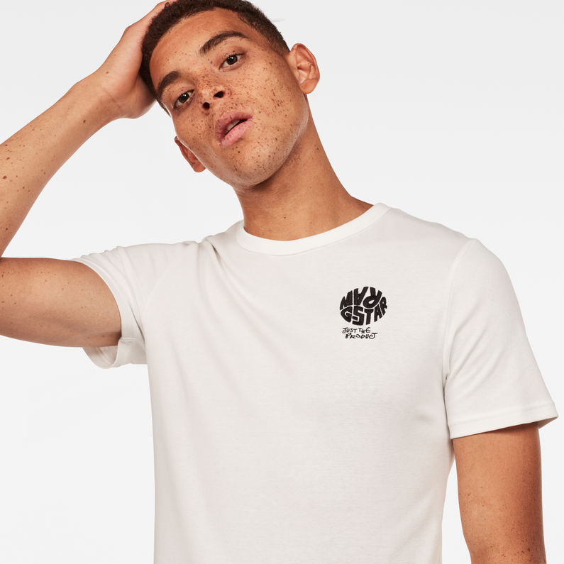 G-Star RAW® Graphic 7 Slim T-Shirt Beige detail shot