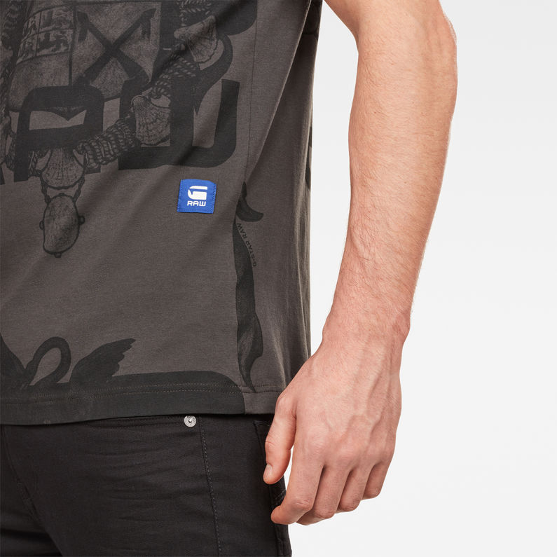 G-Star RAW® Graphic 1 T-Shirt Grey detail shot