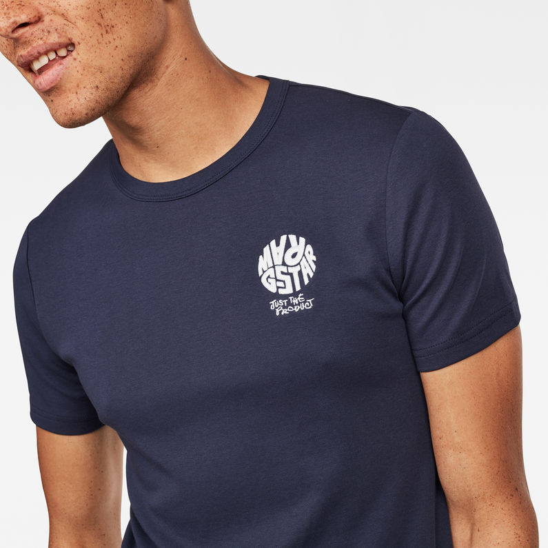 G-Star RAW® Graphic 7 Slim T-Shirt Bleu foncé detail shot