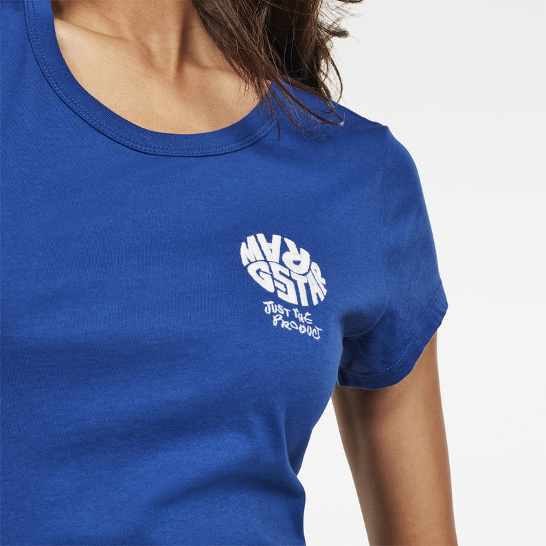 G-Star RAW® Graphic 4 Slim T-Shirt Bleu moyen detail shot