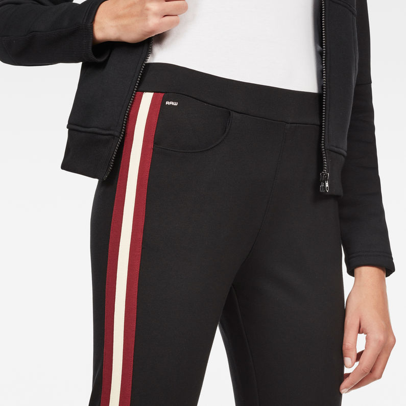 G-Star RAW® D-Staq Dc Stripe Skinny Sweat Pant Black detail shot