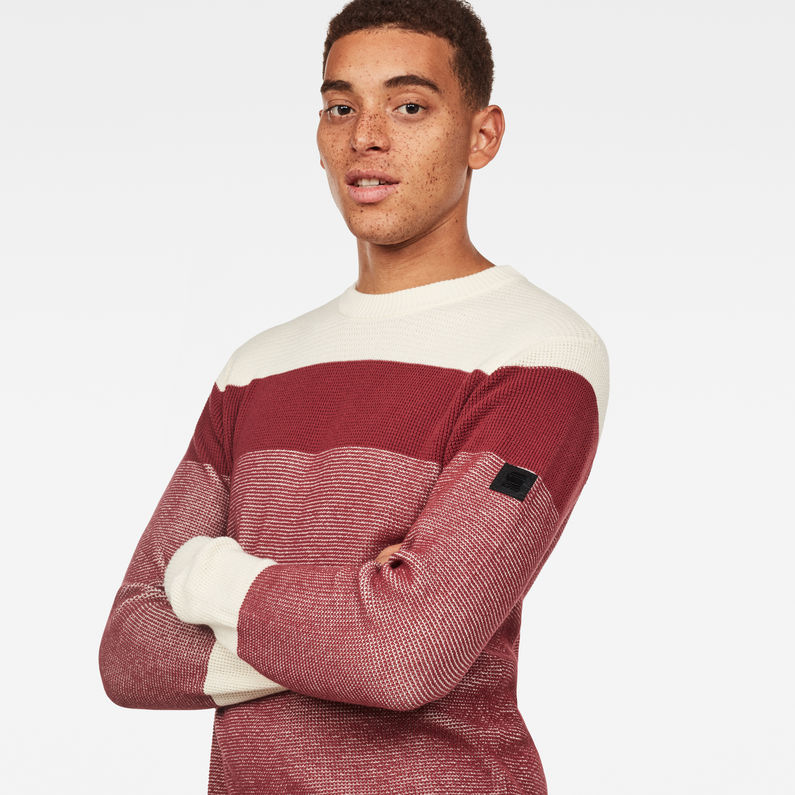G-Star RAW® Block Stripe Knit Rot detail shot