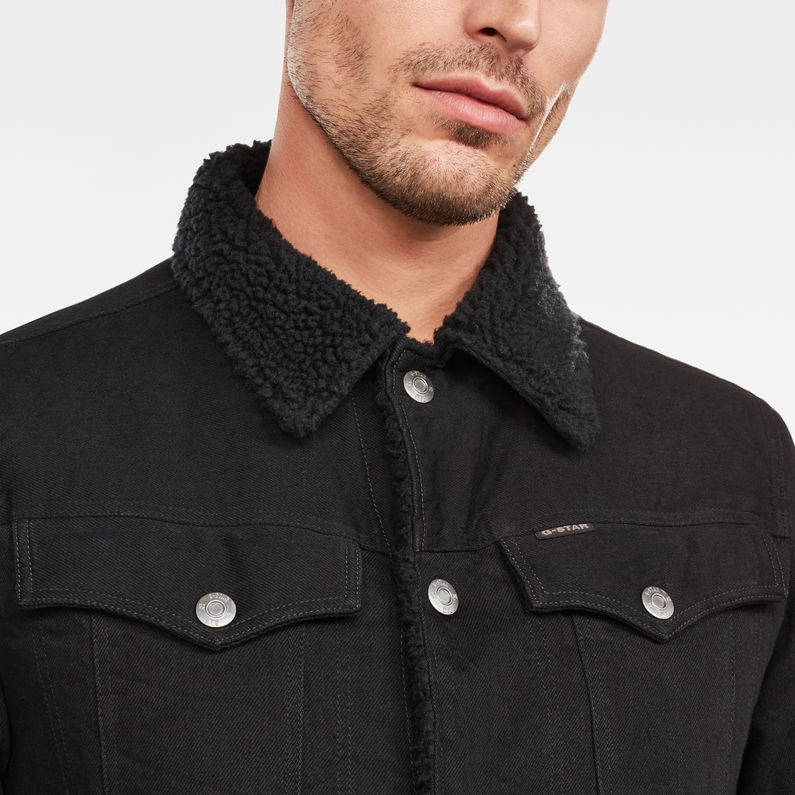 G-STAR® 3301 Slim Sherpa Jacket Black detail shot