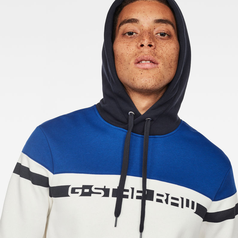 G-Star RAW® Graphic 14 Core Hooded Sweater Blanc detail shot