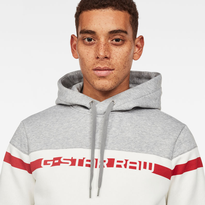 G-Star RAW® Graphic 14 Core Hooded Sweat Weiß detail shot