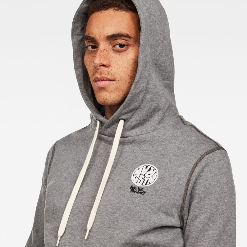 G-Star RAW® Graphic 16 Core Hooded Sweat Grey detail shot