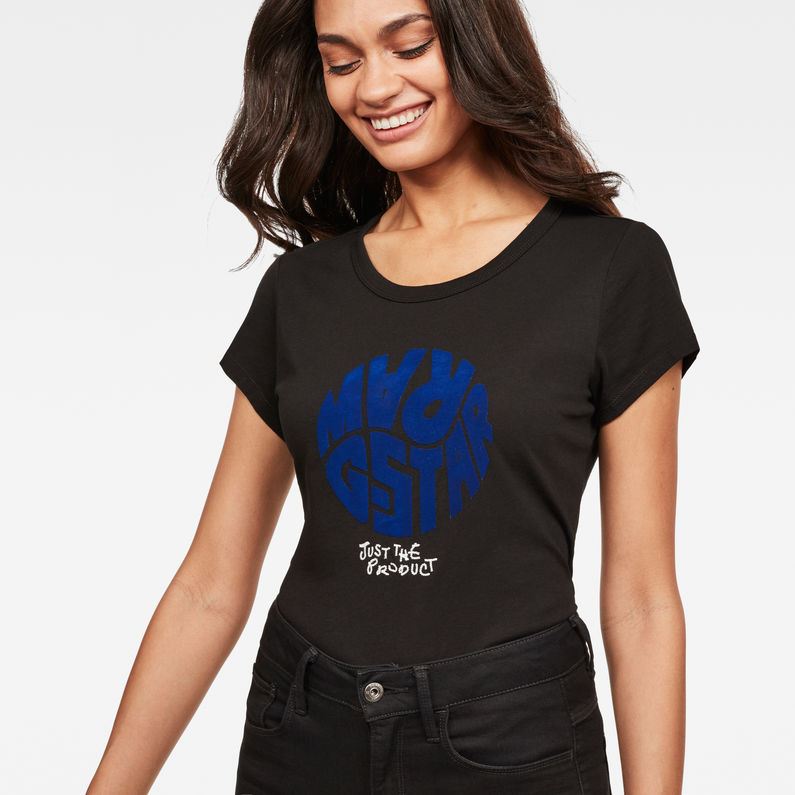 G-Star RAW® Graphic 1 Slim T-Shirt Black detail shot