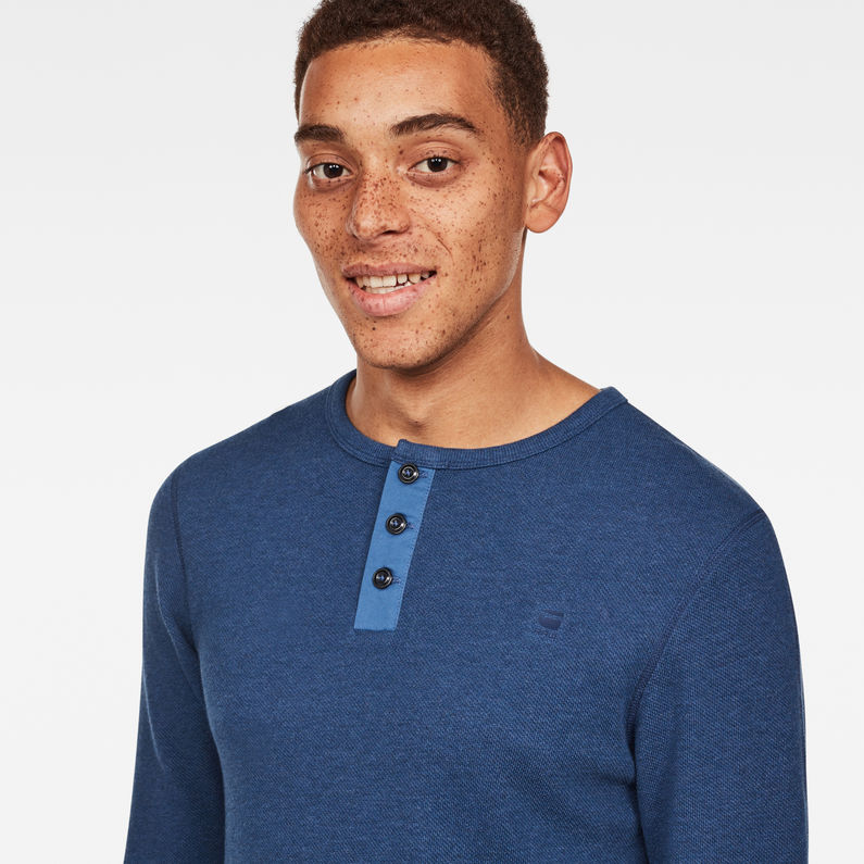 G-Star RAW® Korpaz Slim Granddad T-Shirt Dark blue detail shot