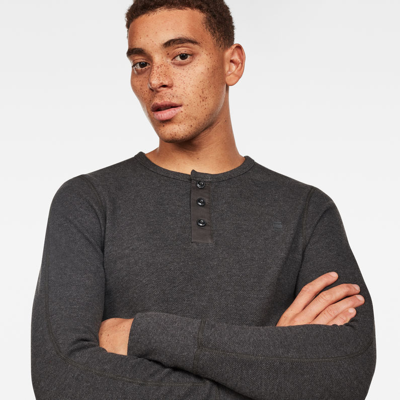 G-Star RAW® Korpaz Slim Granddad T-Shirt Grey detail shot
