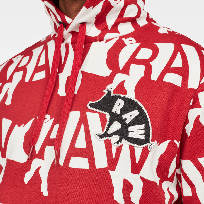 G-Star RAW® Chinese NY Core Hooded Sweat Red detail shot