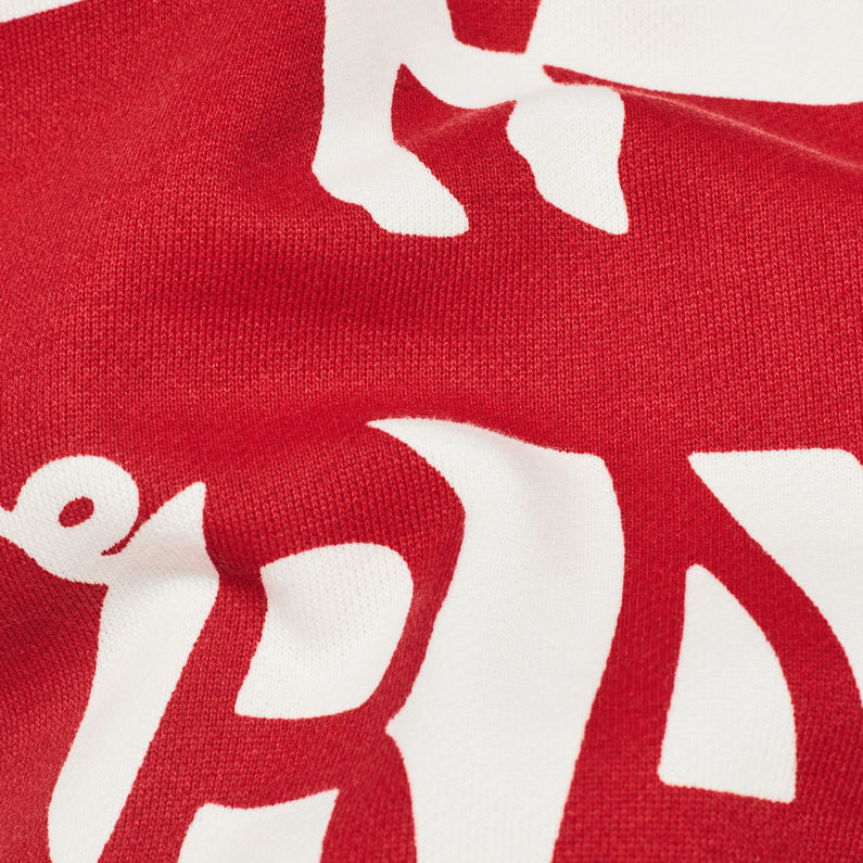 G-Star RAW® Chinese NY Core Hooded Sweat Red fabric shot