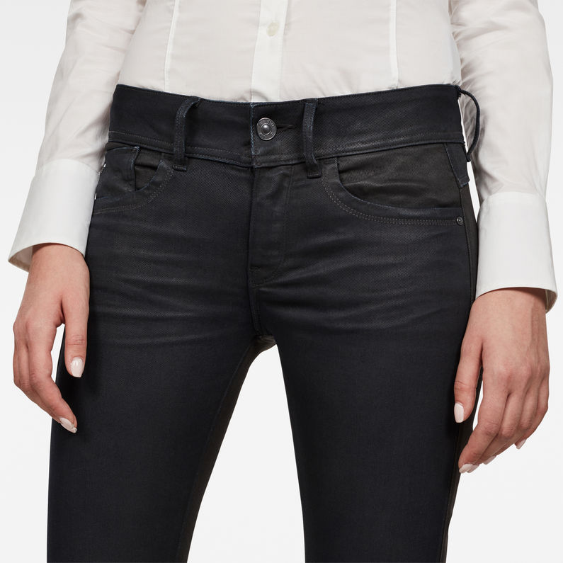 G-Star RAW® Lynn Mid Waist Skinny Pm Jeans Zwart detail shot