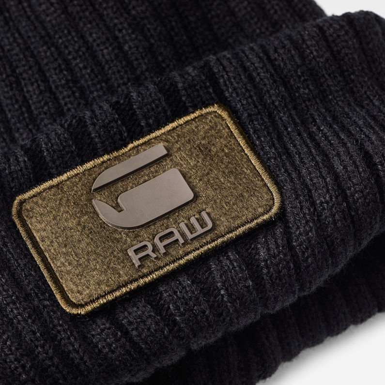 G-Star RAW® Xemy Beanie Giftpack Black detail shot buckle