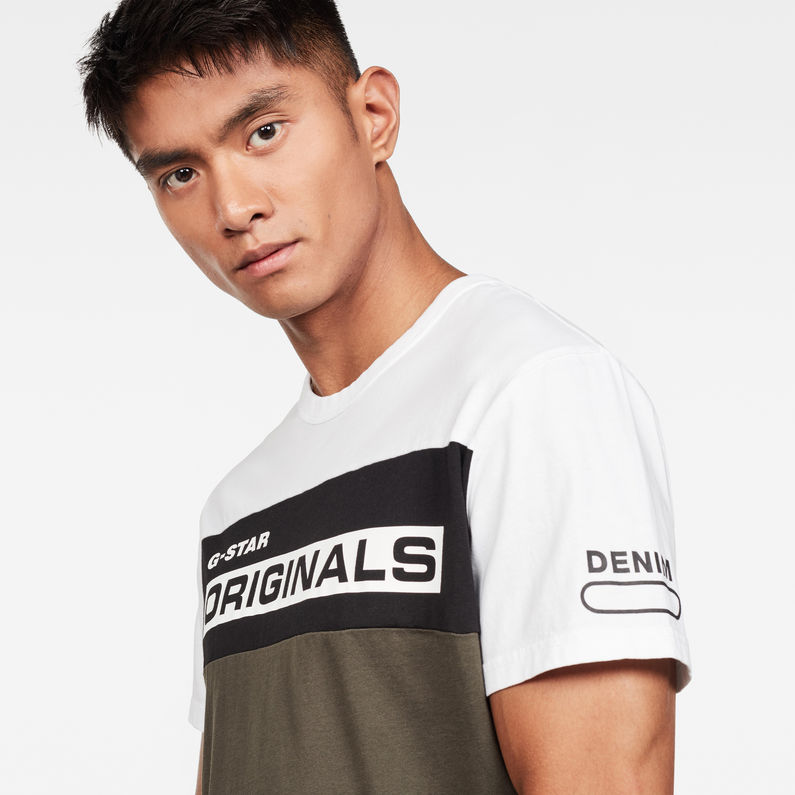 G-Star RAW® Swando Block Graphic Regular T-Shirt Vert detail shot