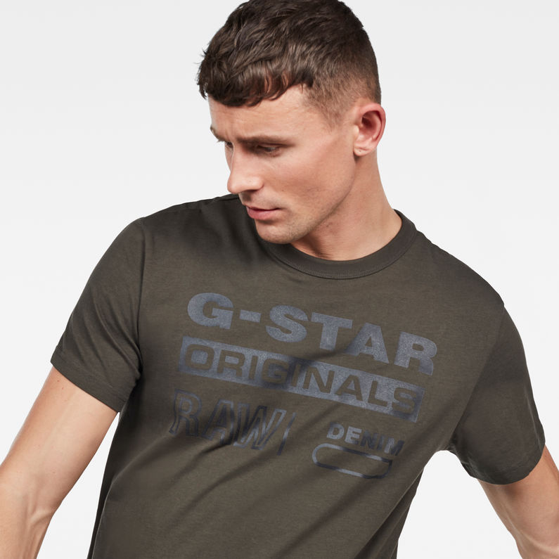 G-Star RAW® Swando Graphic Regular T-Shirt Gris detail shot