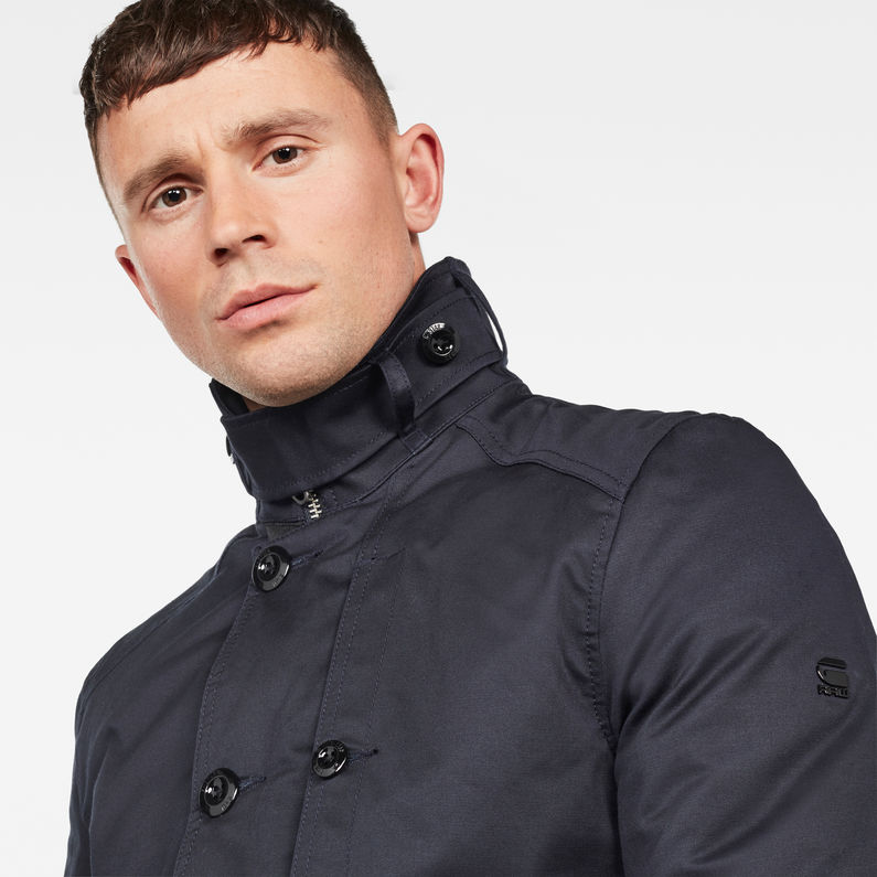 G-Star RAW® Garber Padded Trench Dunkelblau detail shot