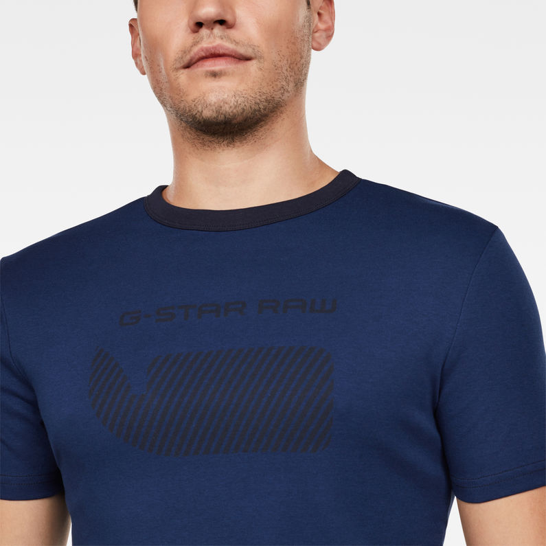 G-Star RAW® Graphic 15 Slim T-Shirt Bleu foncé detail shot