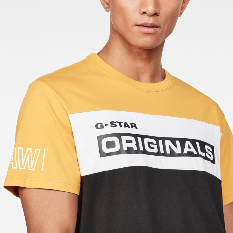 black and yellow g star shirt