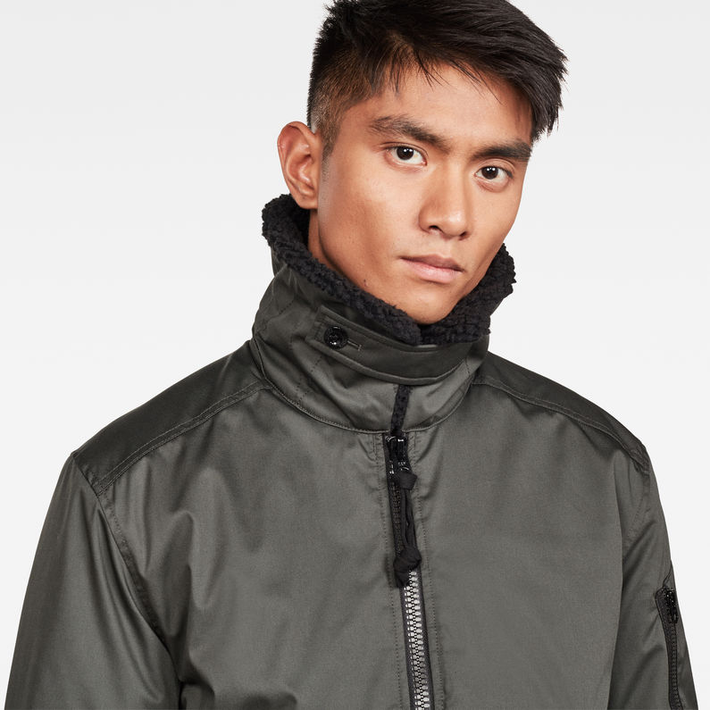 G-Star RAW® Rackam Flight Teddy Padded Bomber Grau detail shot