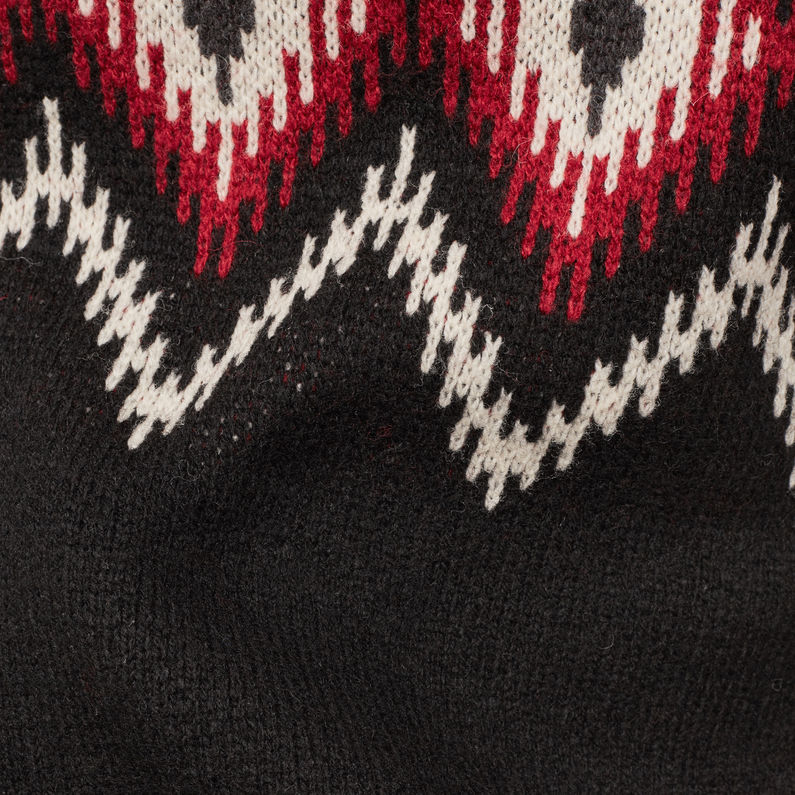 G-STAR® Sangona Jacquard Turtle Knit Negro fabric shot