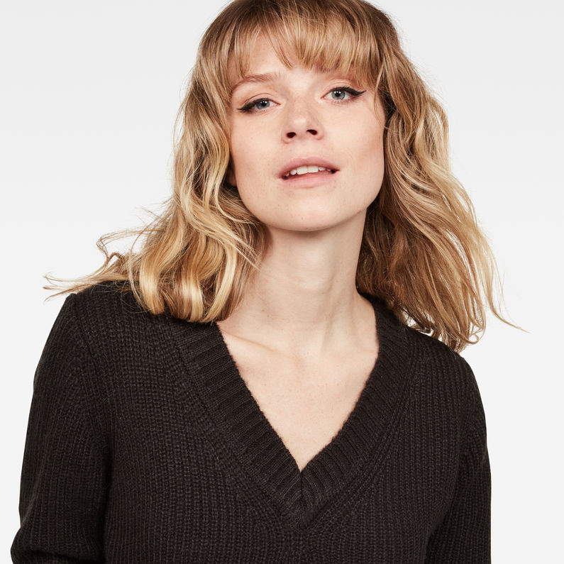 G-Star RAW® Vee Knit Schwarz detail shot