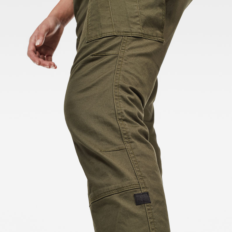 G-Star RAW® Rovic Mid Waist Skinny Cargo Pants Green detail shot