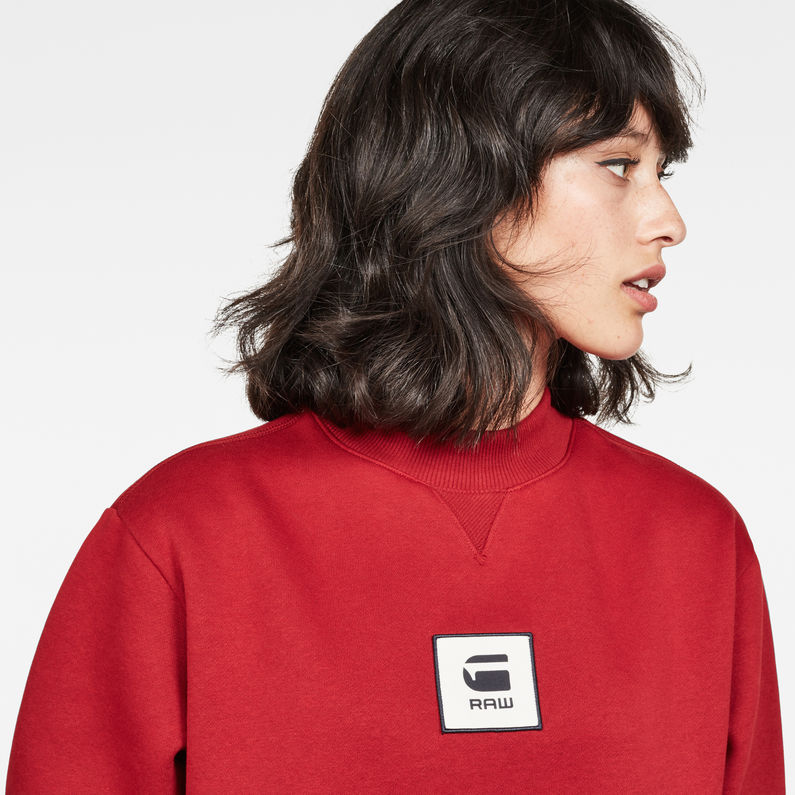G-Star RAW® Bilbi Box Logo Funnel Sweat Dress Red detail shot