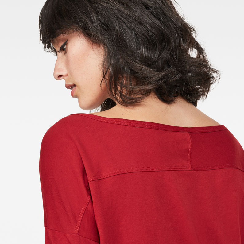G-Star RAW® Lajla 1\2 Sleeve T-Shirt Rouge detail shot