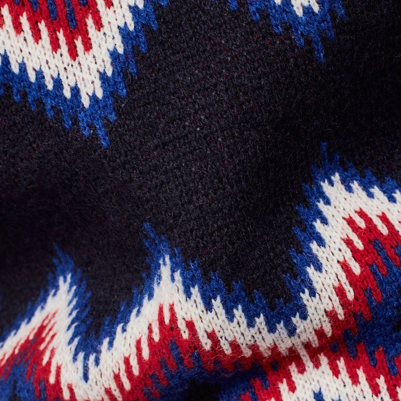 G-STAR® Jayvi Diamond Jacquard Turtle Knit Dunkelblau fabric shot