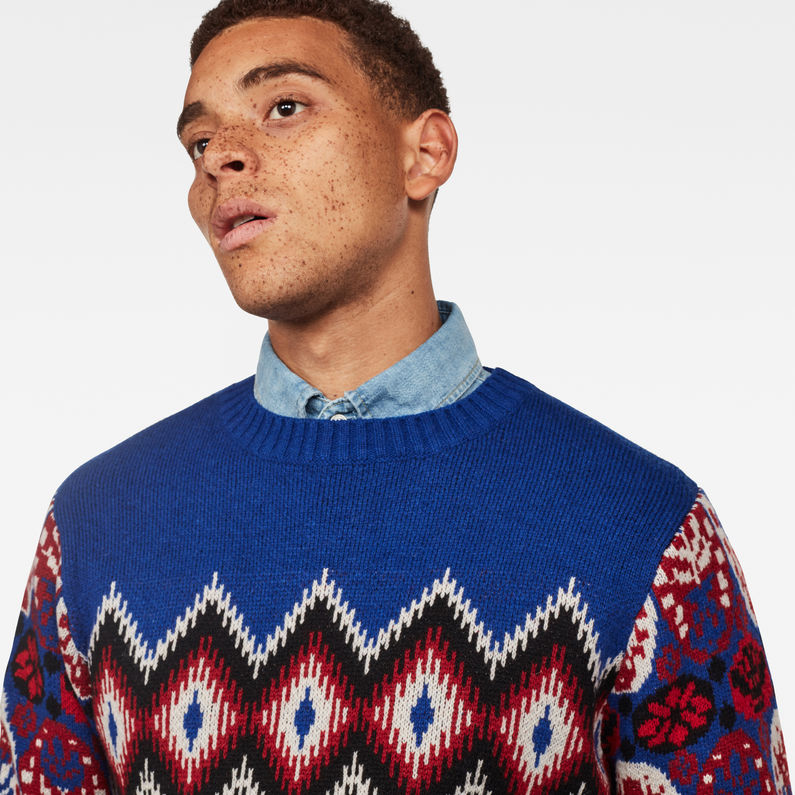 G-Star RAW® Jayvi Jacquard Knit Medium blue detail shot