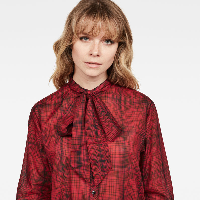G-STAR® Deline Boyfriend Bow Blouse Red