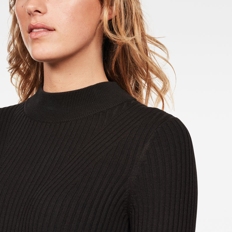 G-Star RAW® Lynn Mock Turtle Knit Schwarz detail shot
