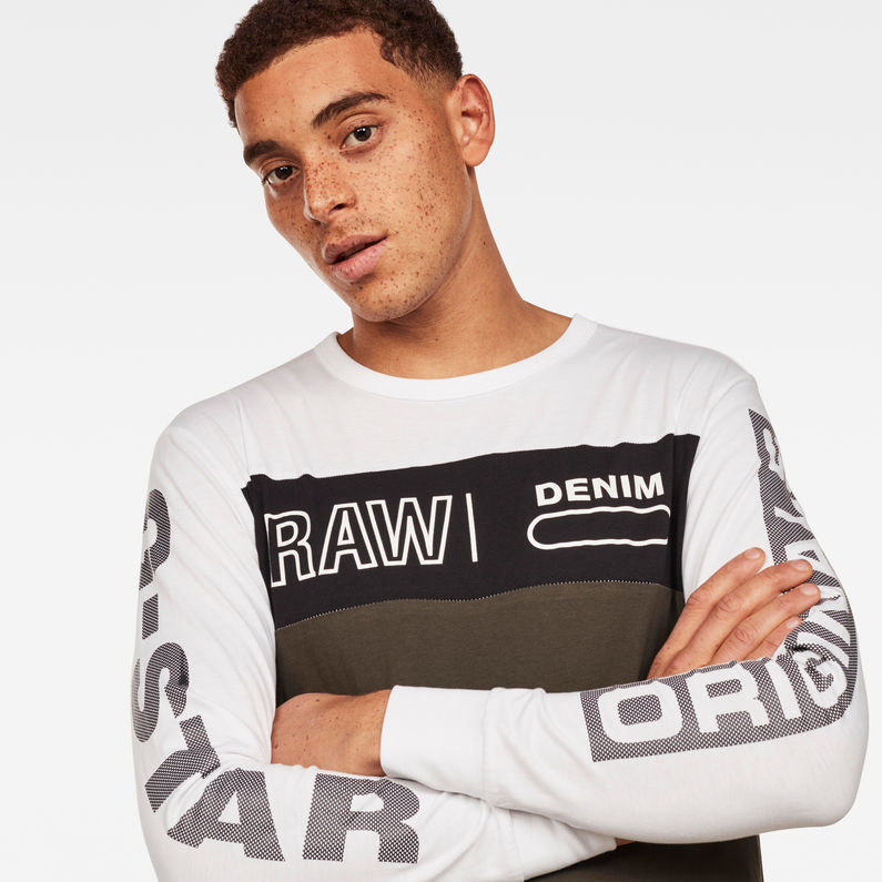 G-Star RAW® Swando Block Graphic Regular T-Shirt Vert detail shot