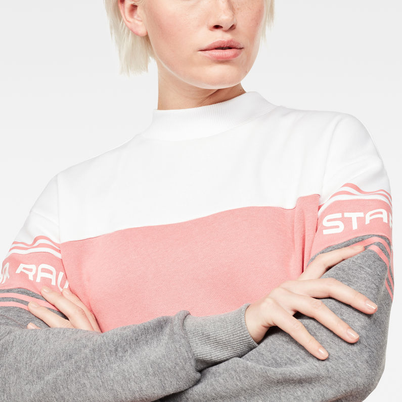 G-Star RAW® Bilbi Block Funnel Sweat Dress Pink detail shot