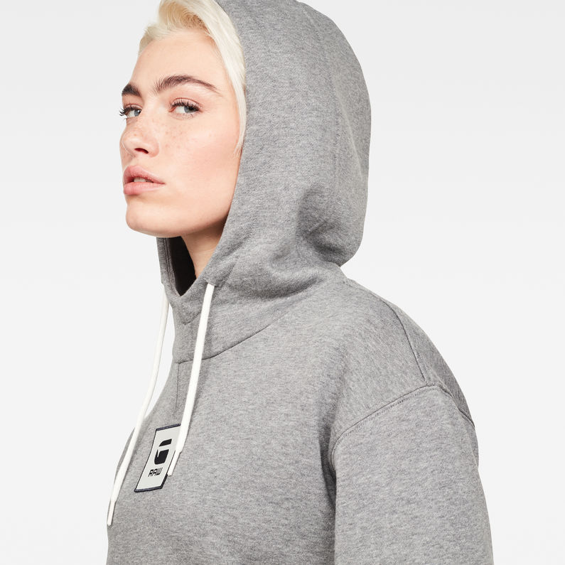 G-Star RAW® Bilbi Box Logo Hooded Sweater Gris detail shot
