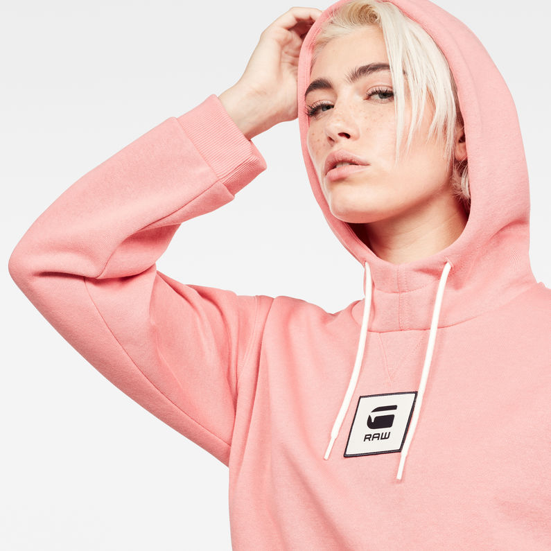 G-Star RAW® Bilbi Box Logo Hooded Sweater Rose detail shot