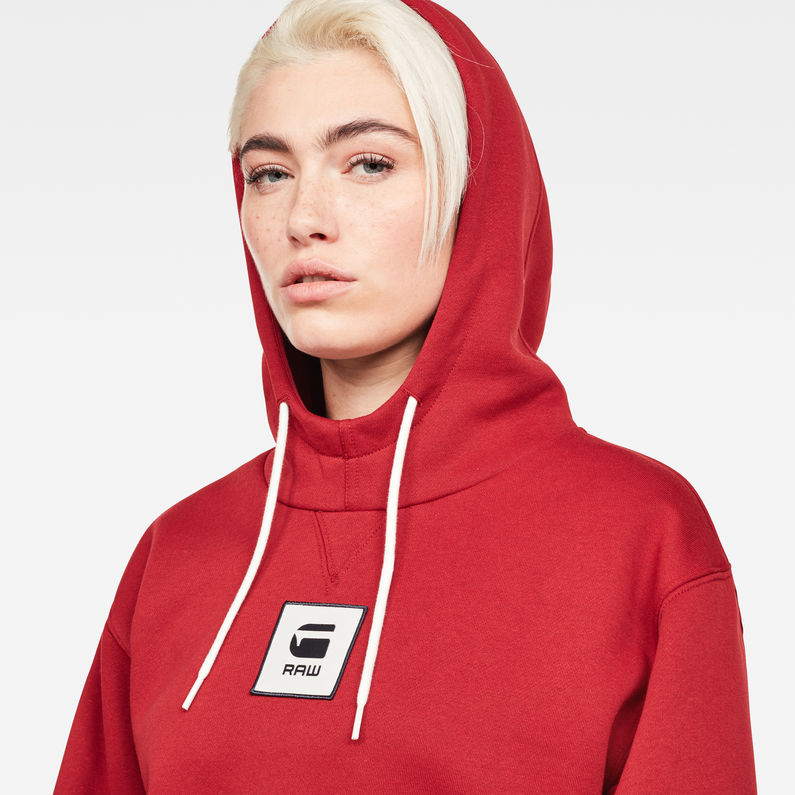 G-Star RAW® Bilbi Box Logo Hooded Sweat Rouge detail shot