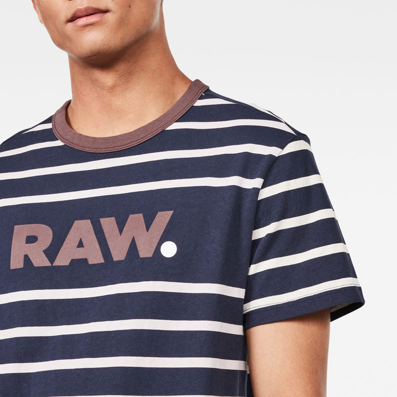 G-Star RAW® Mow Stripe T-Shirt Dark blue detail shot