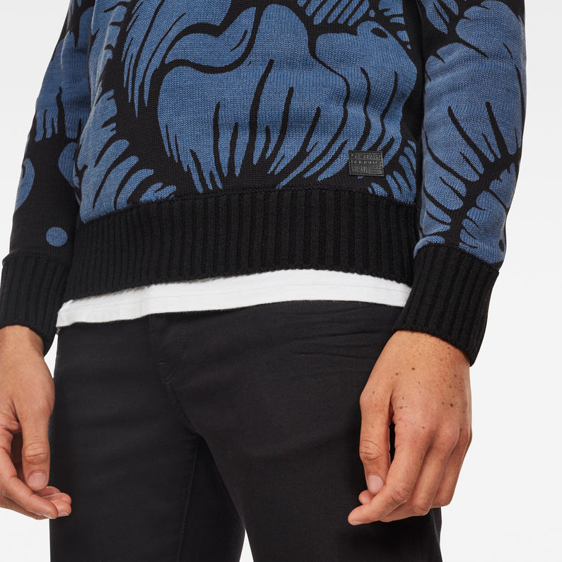 G-Star RAW® Flower Knit Dunkelblau detail shot